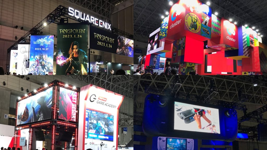 東京ゲームSHOW2022　ブース
SQUAREENIX cluster バンタンゲームアカデミー switch