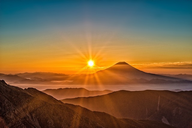 日本　富士山　景色